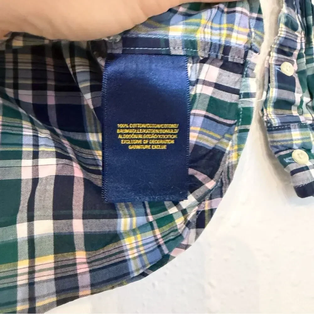 Ralph Lauren Green and Blue Plaid Shirt